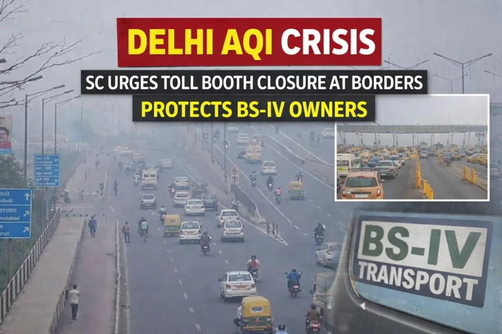 Delhi AQI Crisis: SC Urges Toll Booth Closure at Borders, Protects BS-IV Owners