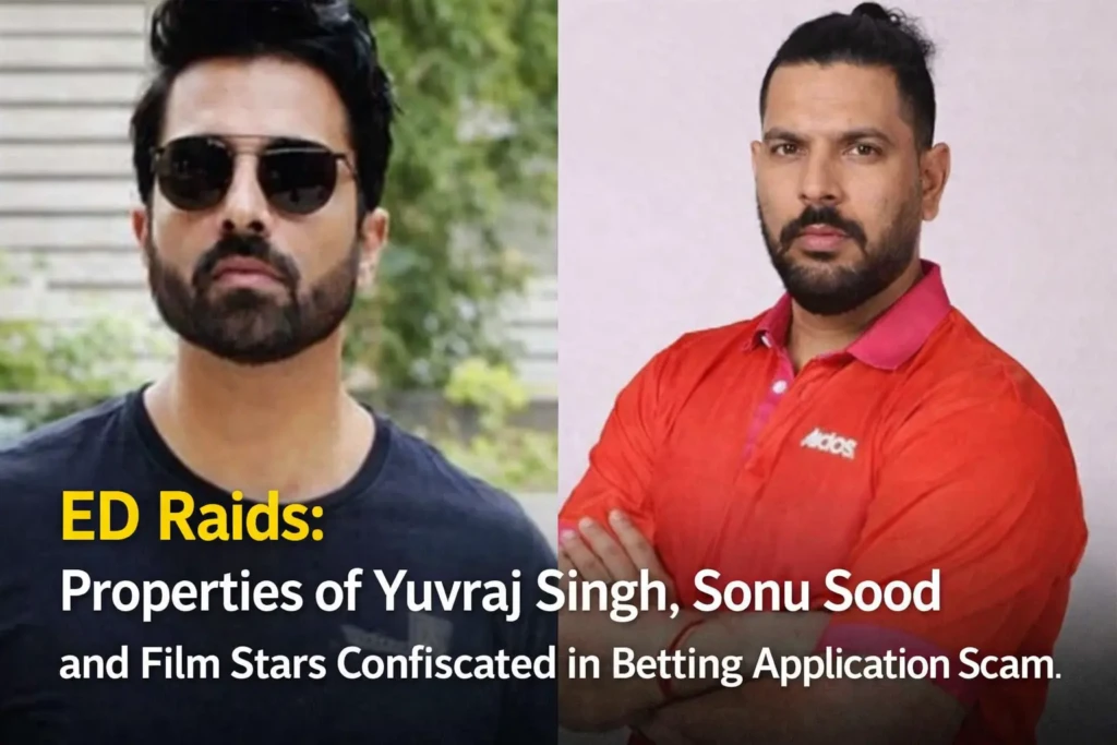 ED Raids: Properties of Yuvraj Singh, Sonu Sood and Film Stars Confiscated in Betting Application Scam.