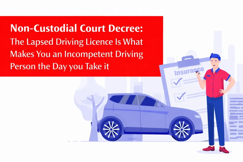 Non-Custodial Court Decree: The Lapsed Driving Licence Is What Makes You an Incompetent Driving Person the Day you Take it