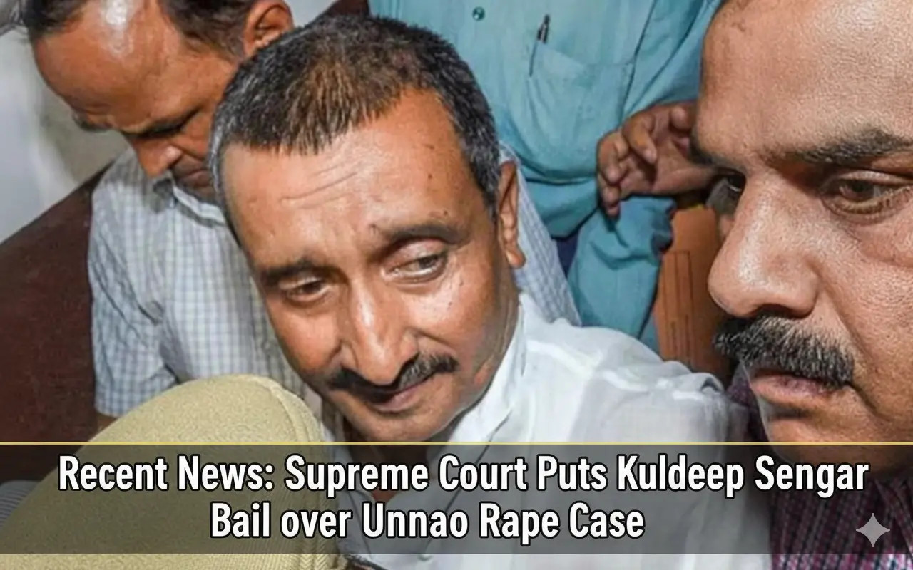 Recent News: Supreme Court Puts Kuldeep Sengar Bail over Unnao Rape Case.