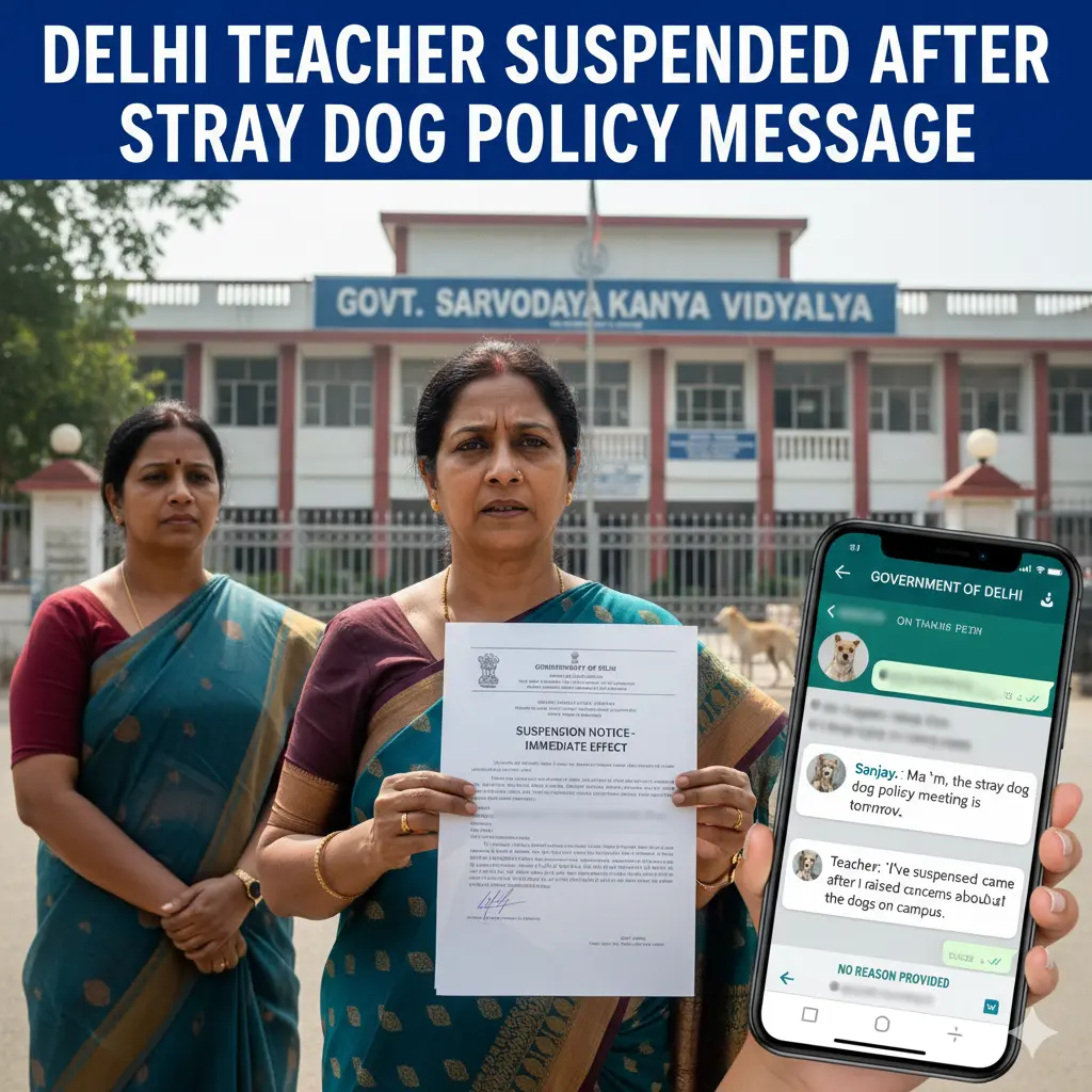 Delhi Teacher Suspended Without Reason, Says Notice was Given On Thayer, Message about Stray Dog Policy