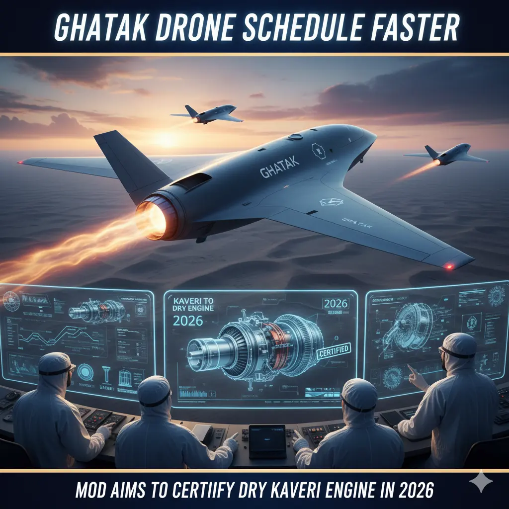 Ghatak Drone Schedule Faster: MoD Aims To certify dry Kaveri engine in 2026