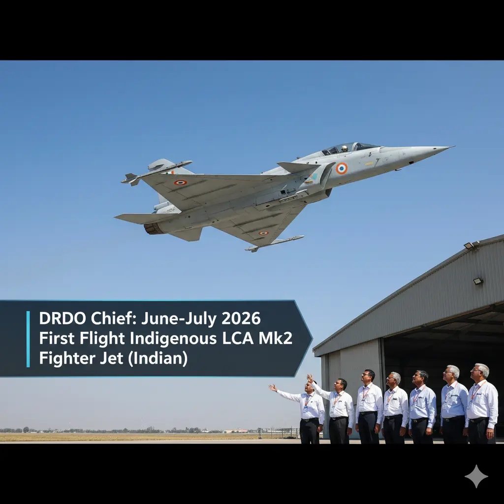 DRDO Chief: June-July 2026 First Flight Indigenous LCA Mk2 Fighter Jet (Indian)