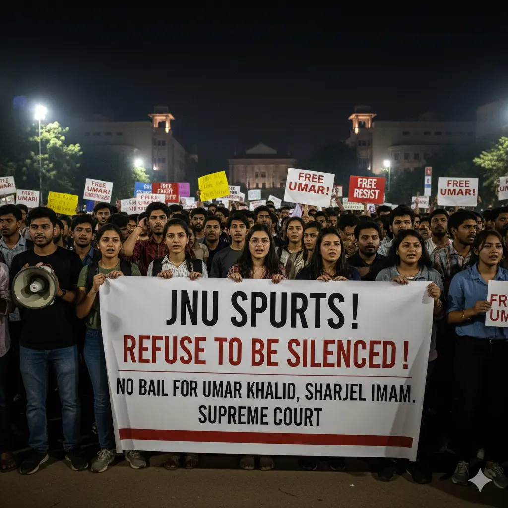 JNU Spurts against the refusal to grant Umar Khalid, Sharjeel Imam, bail by the Supreme Court