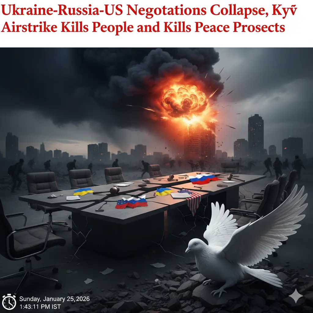 Ukraine-Russia-US Negotiations Collapse, Kyiv Airstrike kills people and kills peace prospects