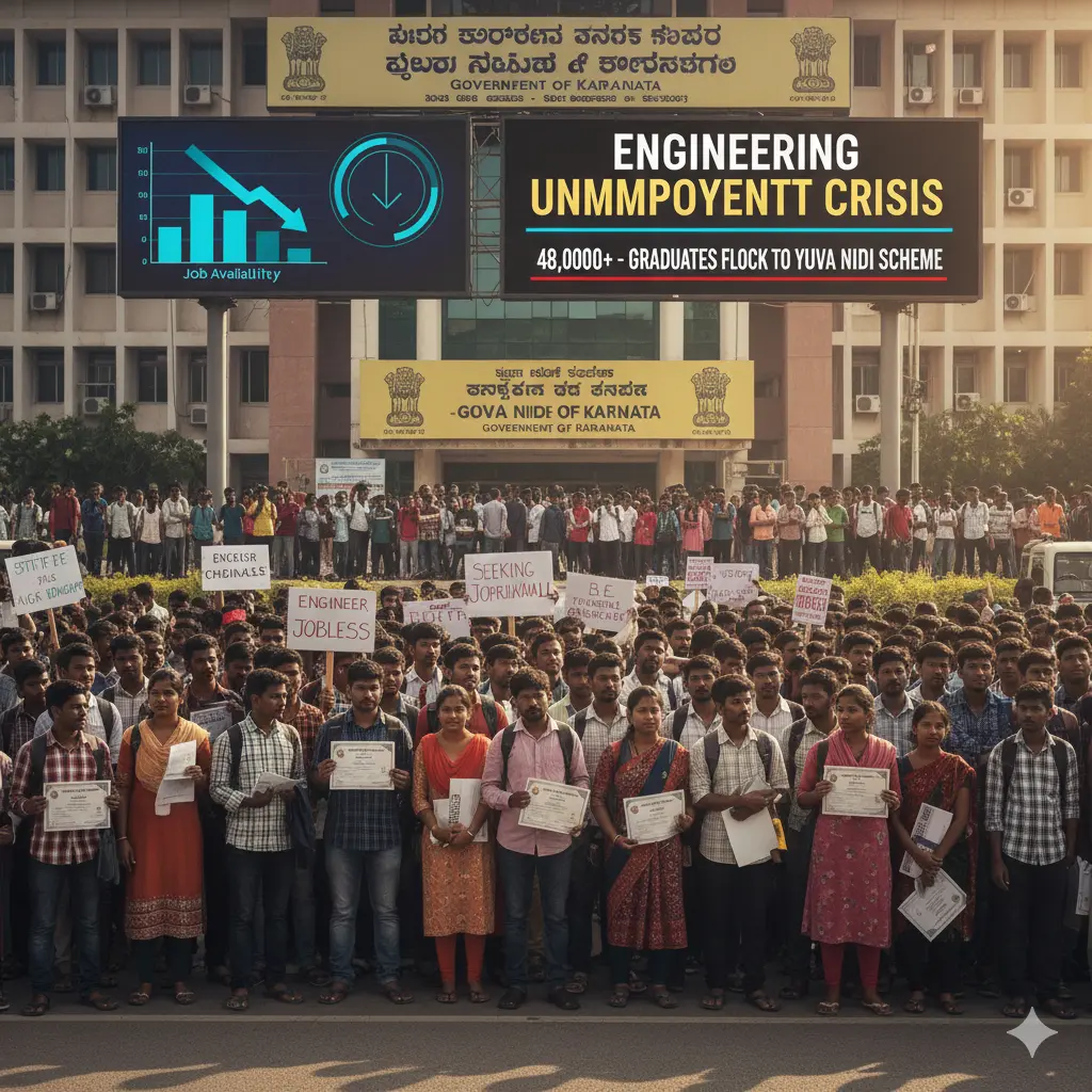 Engineering Unemployment Crisis 48,000 Graduates flock to Yuva Nidhi Scheme Yuva Nidhi Karnataka.