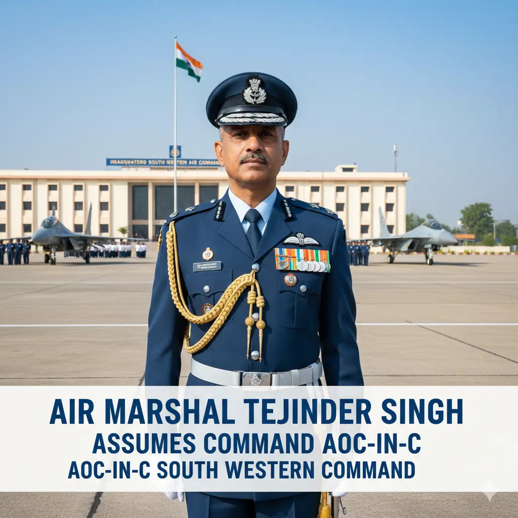 Air Marshal Tejinder Singh Takes Helm over as AOC-in-C of South Western Air Command.