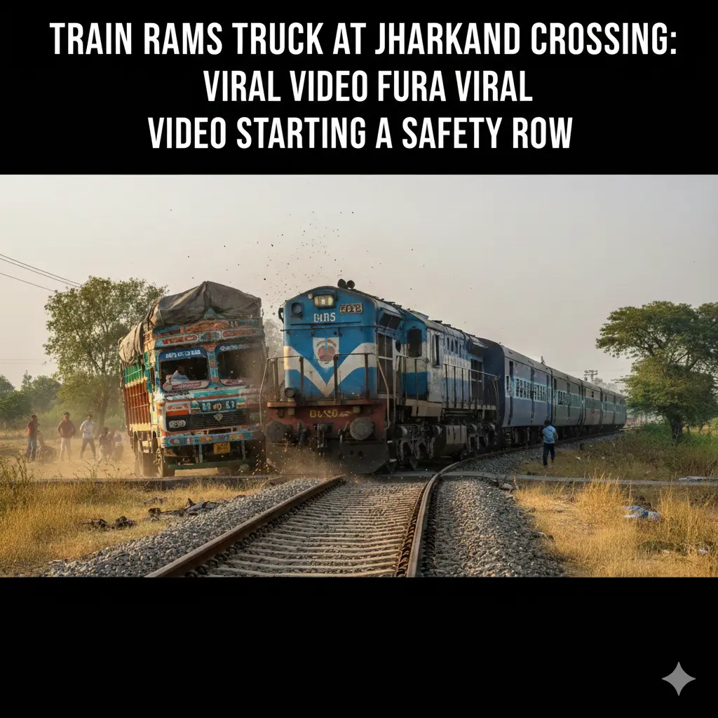Train Rams Truck at Jharkand Crossing: Spotted Camera Viral Video Starting a Safety Row