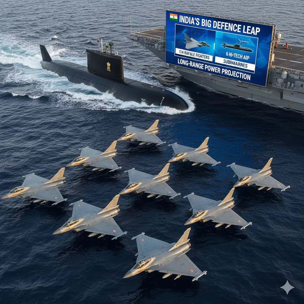 India moves Big Defence jump: 114 Rafale Fighters and six hi tech AIP Submarines
