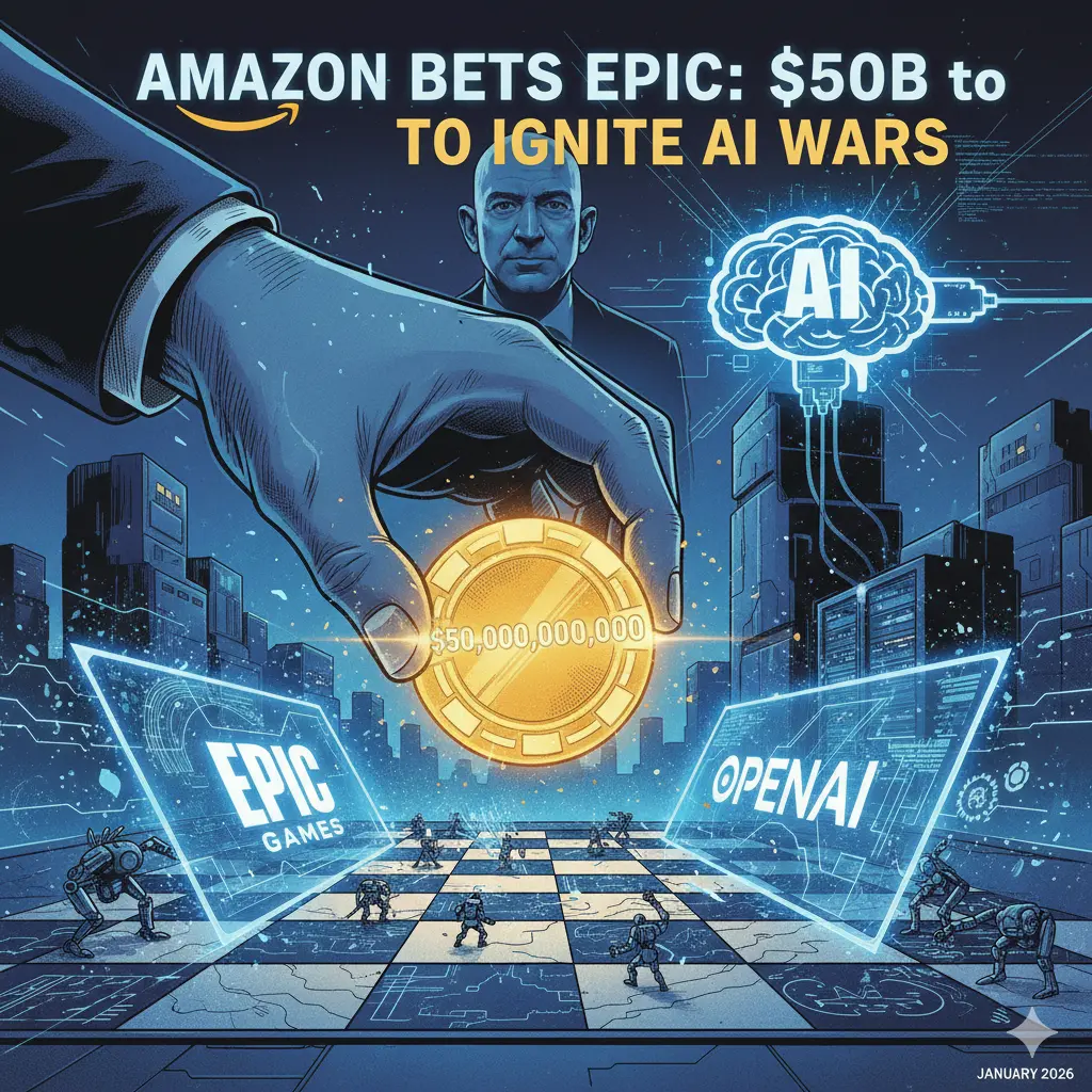 Amazon bets Epic: Shocking bets big on OpenAI Ignite AI Wars, 50B.