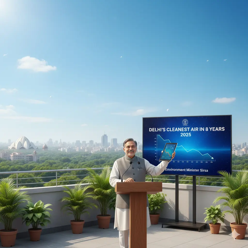 In 2025 Delhi Official records its Cleanest Air in Eight Years: Environment Minister Sirsa.
