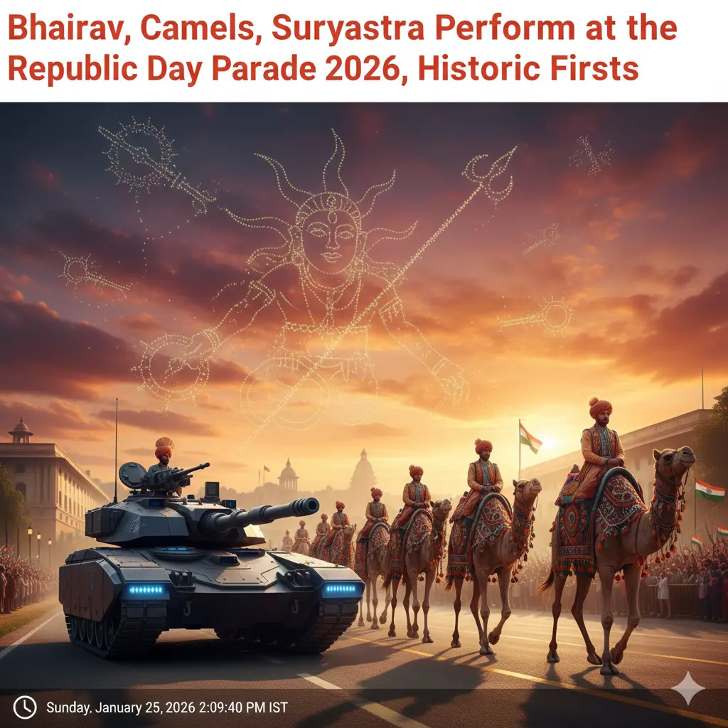 Bhairav, Camels, Suryastra perform at the Republic Day Parade 2026, historic firsts