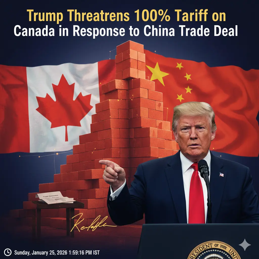 Trump Threatens 100% Tariff on Canada in Response to China Trade Deal