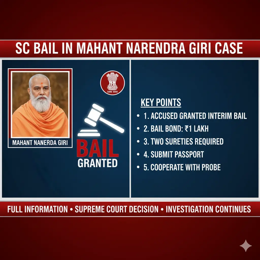 SC Bail In Mahant Narendra Giri Case: Full Information