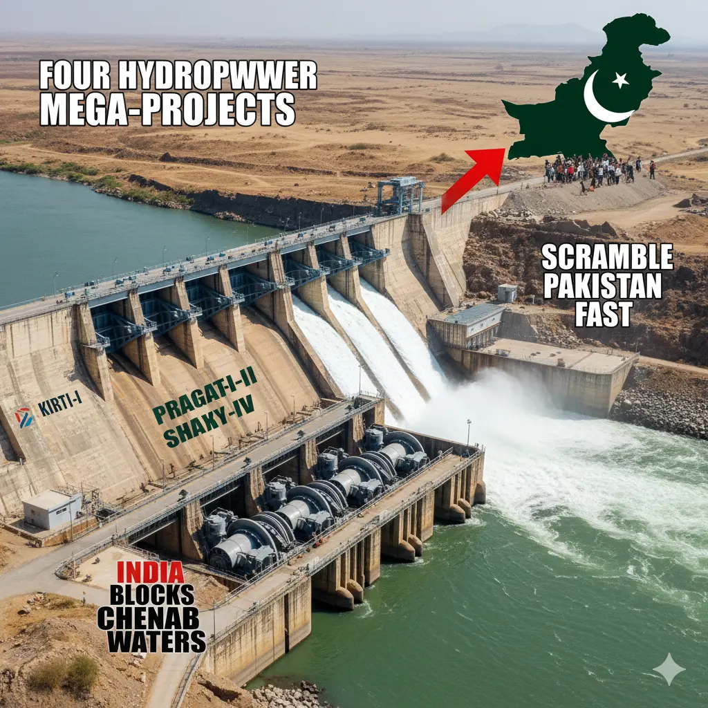 India Locks Chenab Waters: Four Hydropower Mega-Projects, Scramble Pakistan Fast