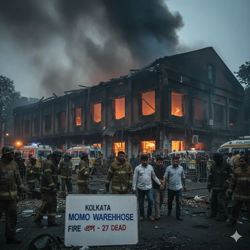 Kolkata Momo Fire Inferno: Managers, Decorator Arrested in Warehouse Horror 27 Deaths