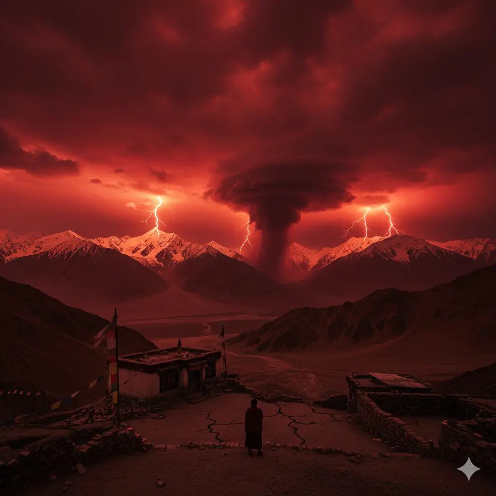 Blood-Red Sky Horror, Ladakh: Superb Warning of Imminent Disaster.