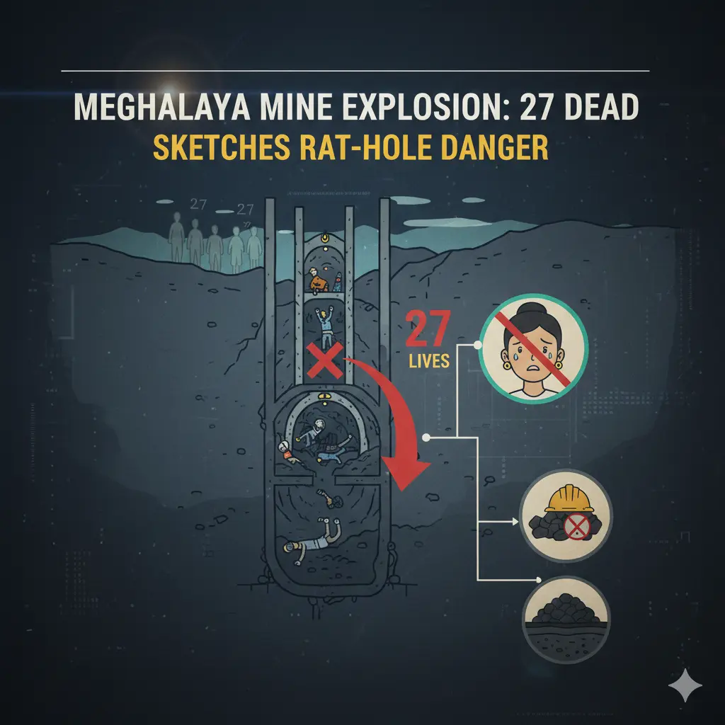 Megahalaya Mine Explosion: 27 Dead Sketches Rat-Hole Danger.