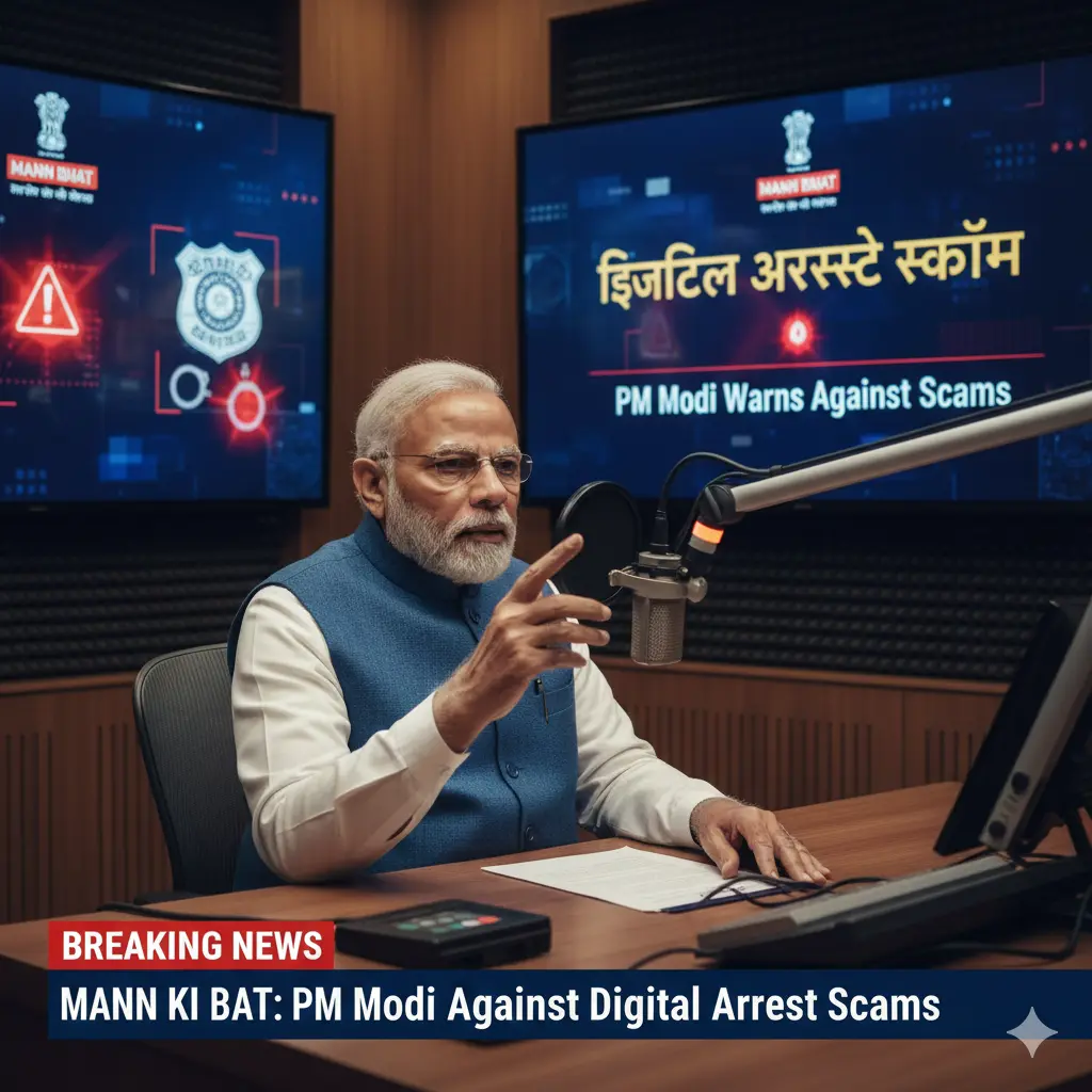 In Mann Ki Baat PM Modi Warns against Digital Arrest Scams.