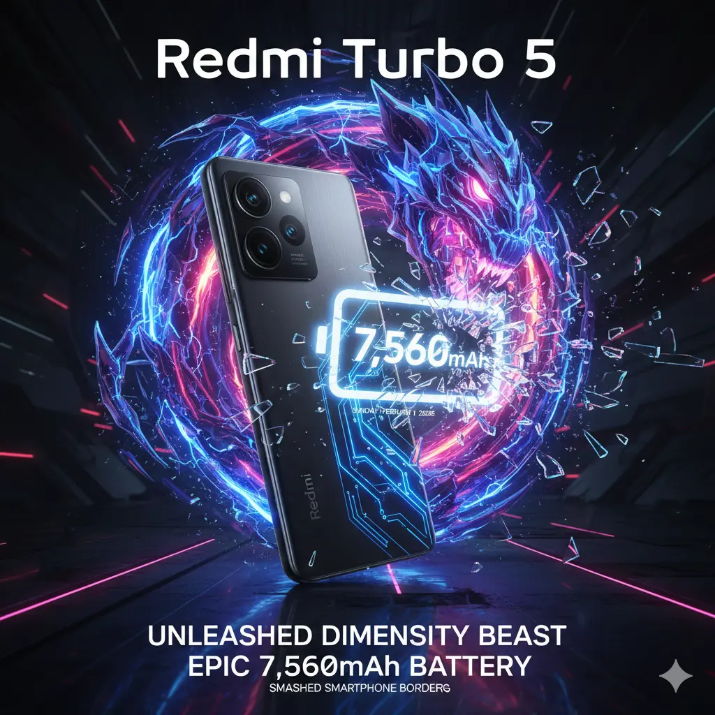 Redmi Turbo 5 Unleashed Dimensity Beast + Epic 7,560mAh Battery Smashes Smartphone Borders.