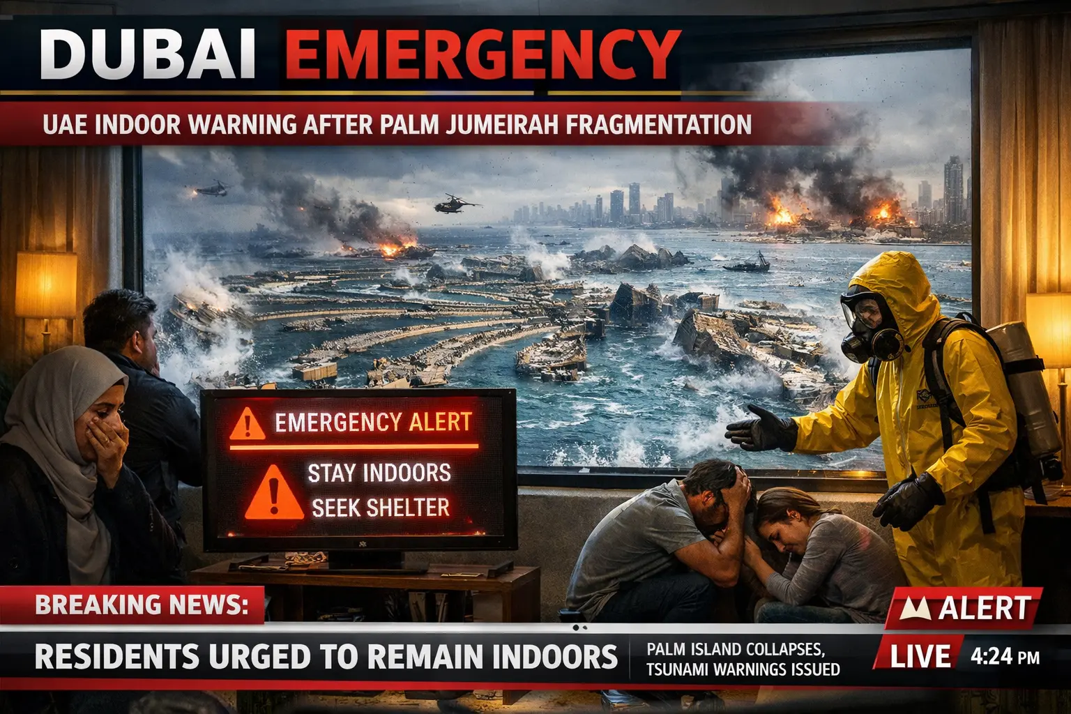 Dubai Emergency: UAE indoor warning after palm Jumeirah fragmentation.