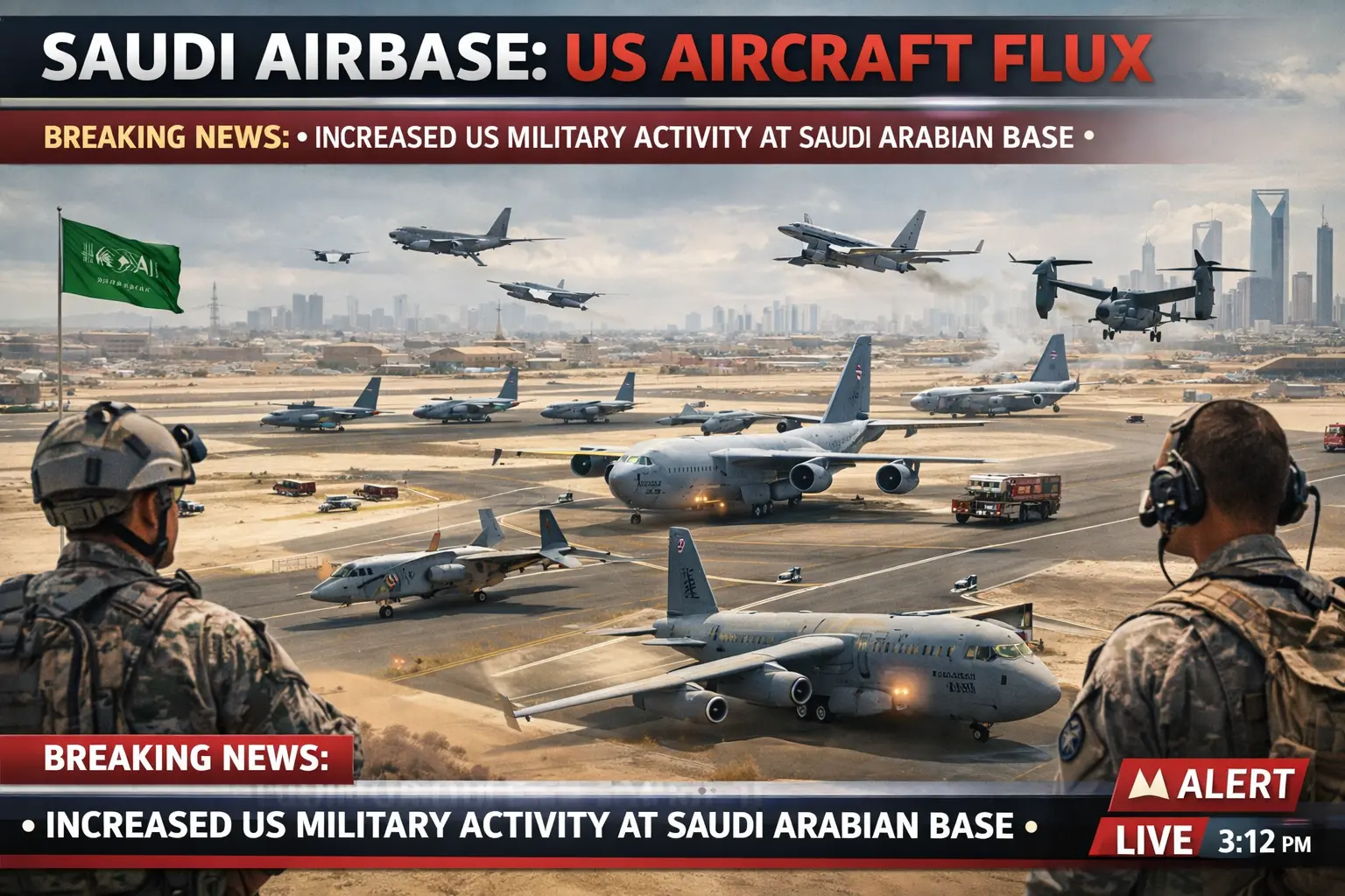 Saudi Airbase US Aircraft Flux.