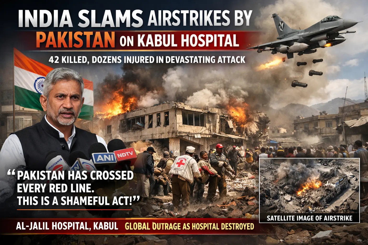 India Slams Airstrikes by Pakistan on Kabul Hospital.
