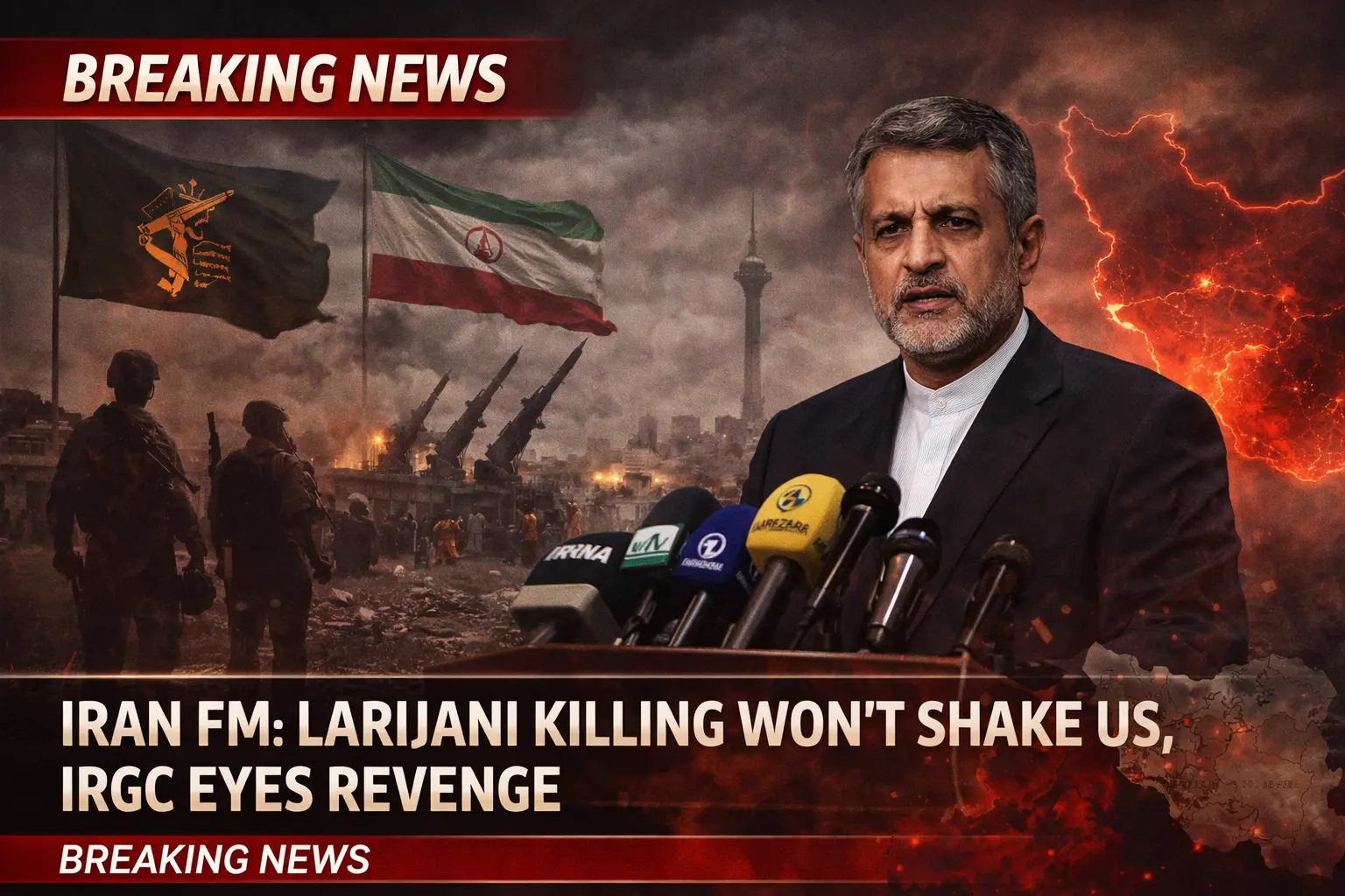 Iran FM: Larijani Killing Won't Shake Us, IRGC Eyes Revenge