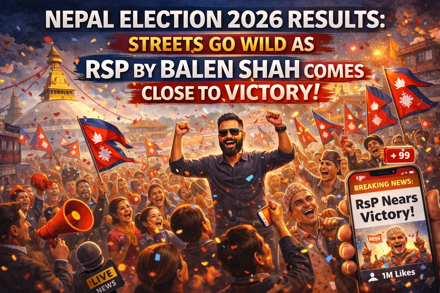 Nepal Election 2026 Results: Streets go wild as RSP by Balen Shah comes close to victory.