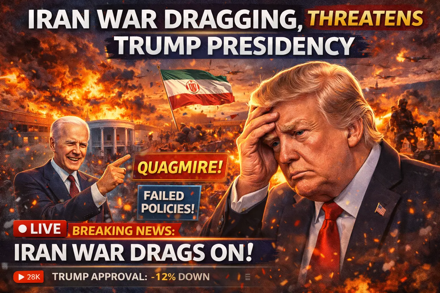 Iran war dragging, threatens Trump Presidency.