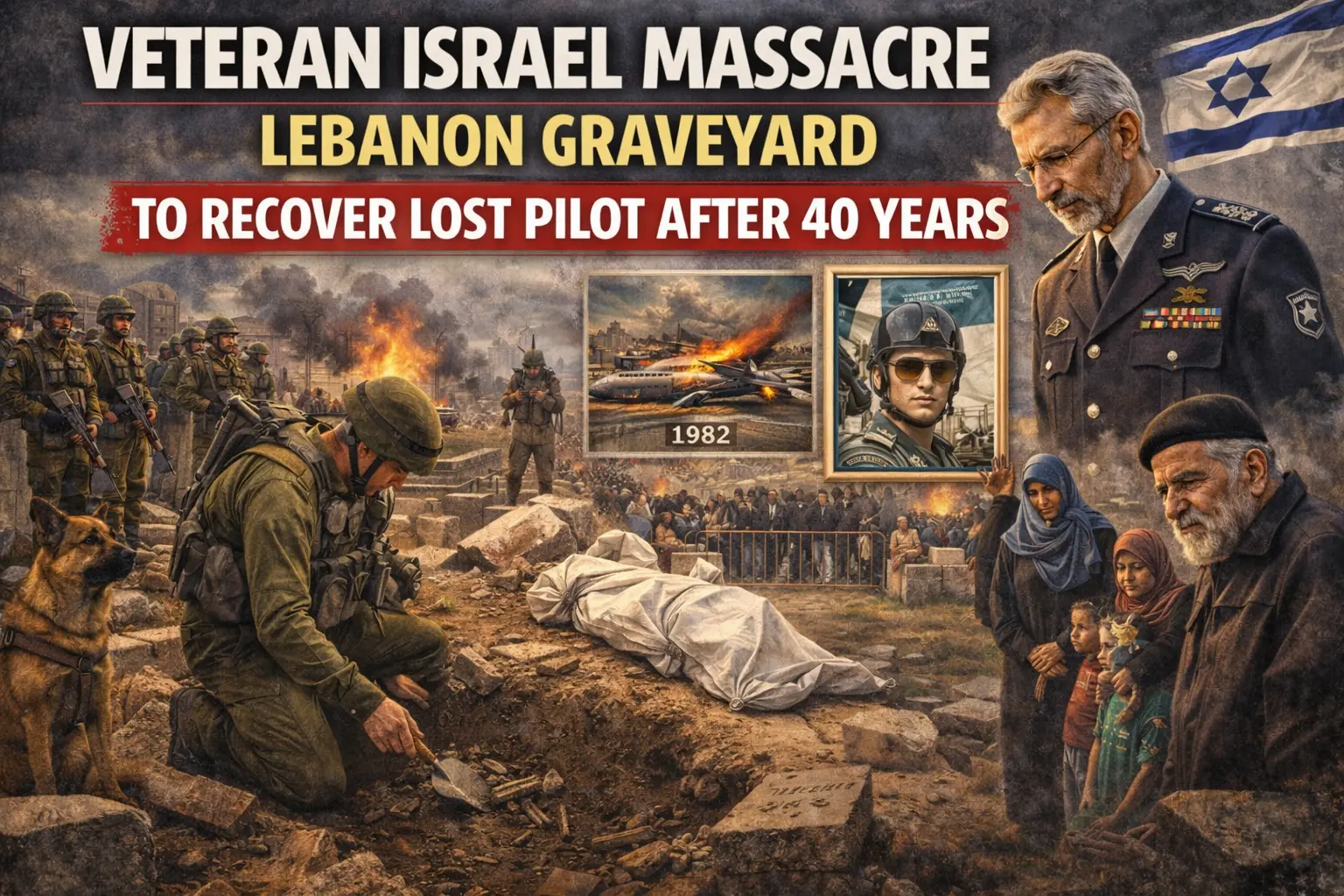 Veteran Israel Massacre Lebanon Graveyard to recover lost pilot after 40 years.