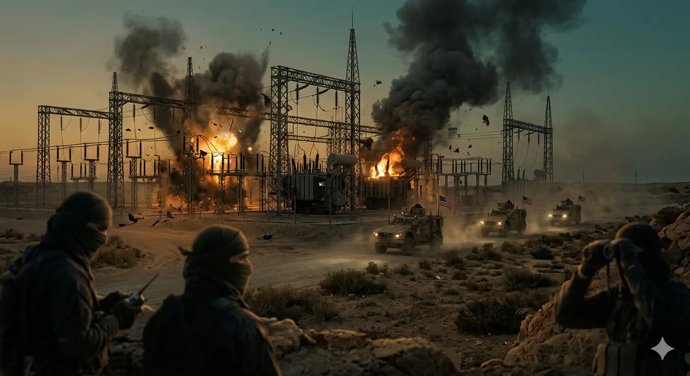 Iran menaces attack on West Asia electricity stations that supply US bases.