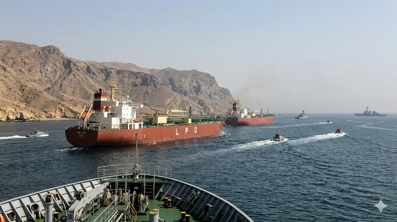 Two Indian LPG Ships Sail Hormuz Iran Coast and Amid Tensions.