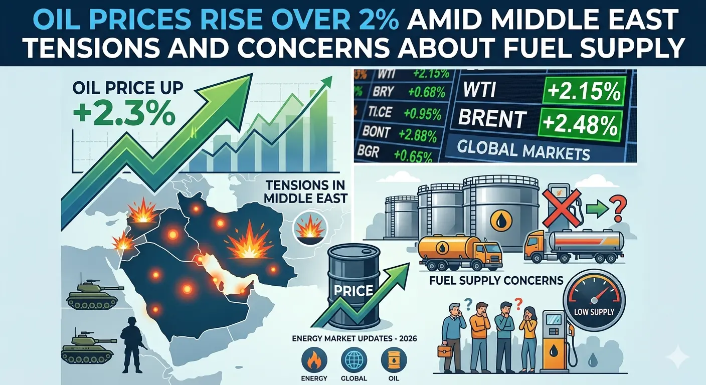 Oil prices rise over 2% amid Middle East tensions and concerns about fuel supply