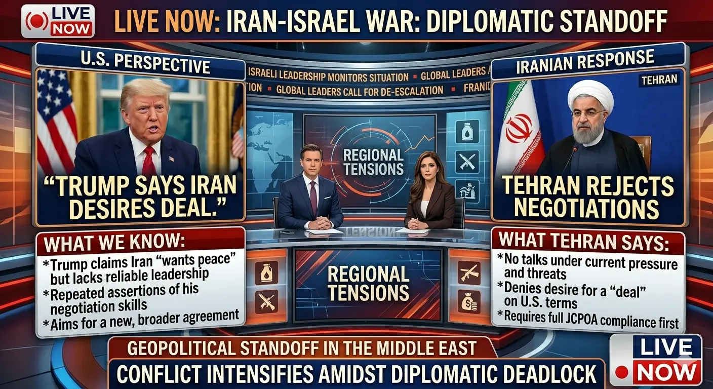 Live Now Iran-Israel War: Trump says Iran desires deal, Tehran rejects negotiations.