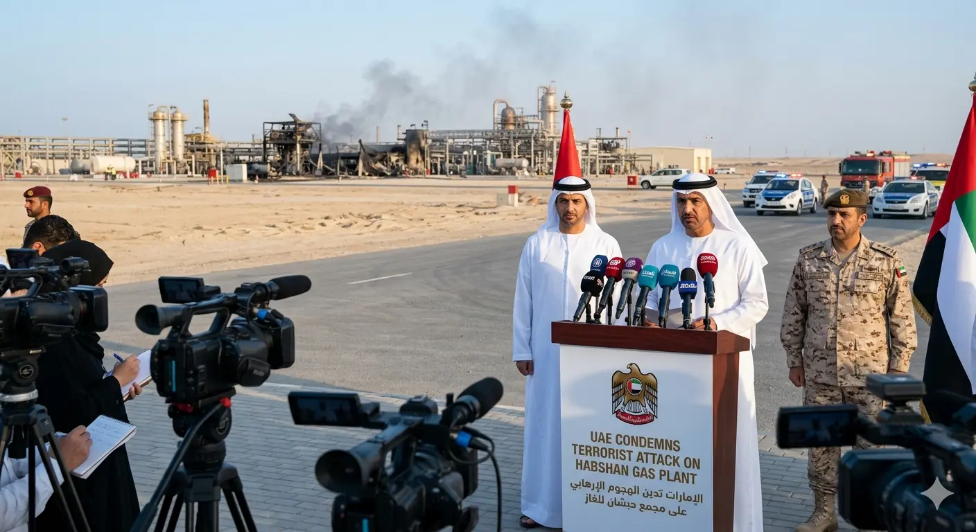UAE condemns Iran on Terror attack on Habshan Gas Plant.