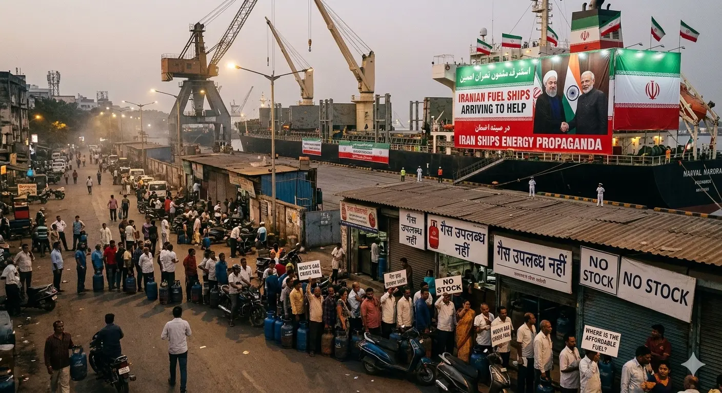 Iran Ship Propaganda Hides Modi's Gas Crisis Fail