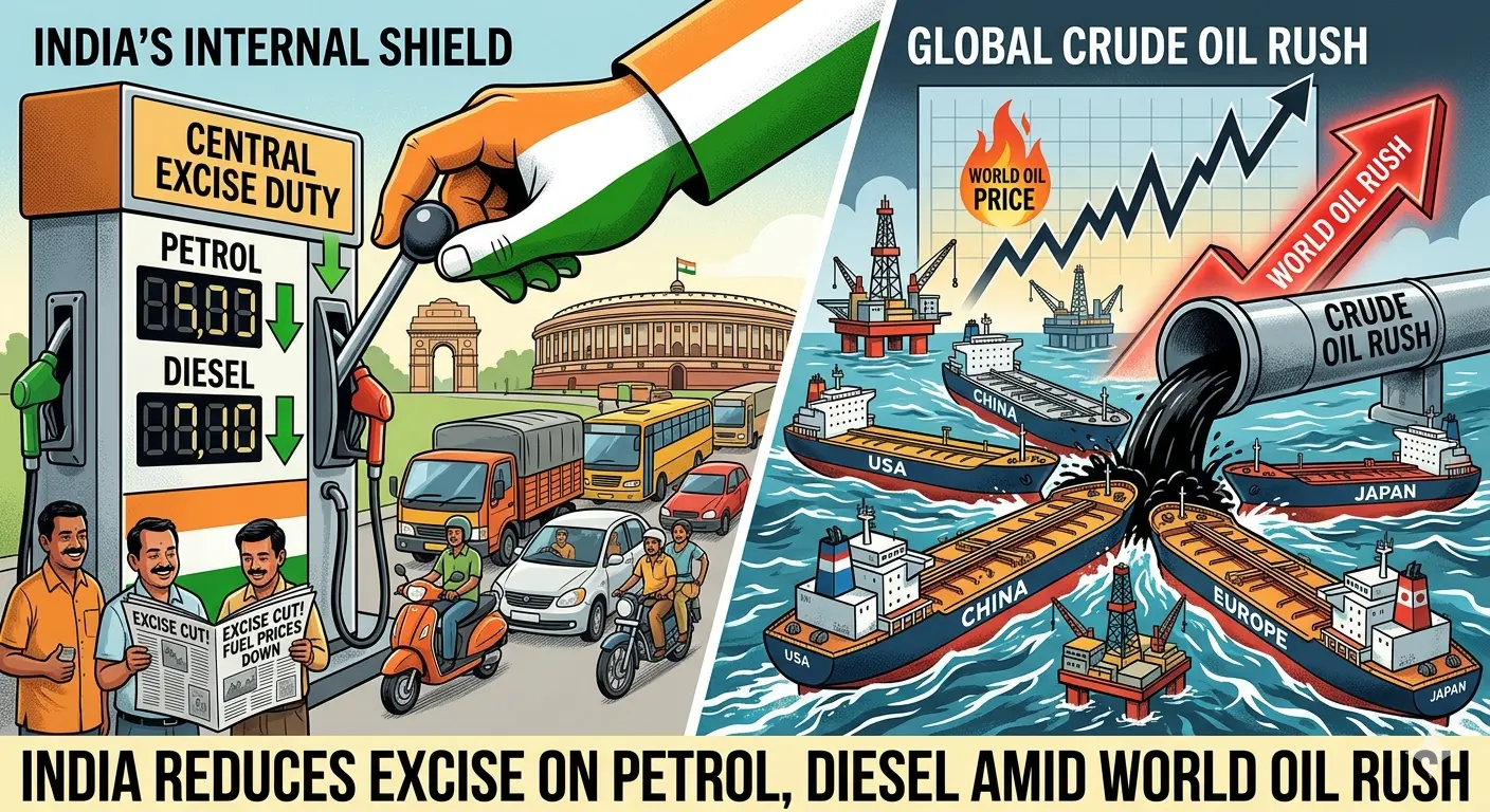 India Reduces Excise on Petrol, Diesel amid World Oil Rush.
