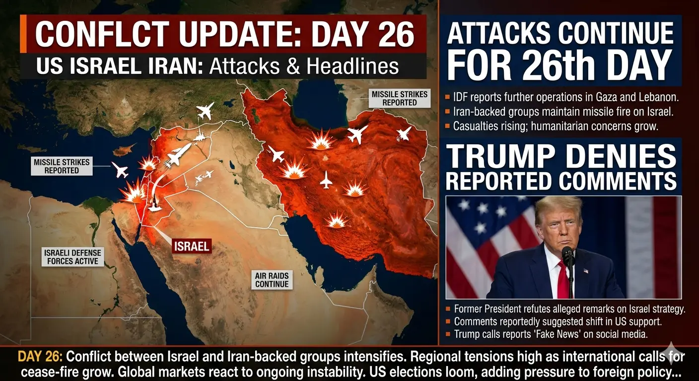 US Israel Iran Conflict Day 26 Updates on Attacks Trump Denies Comments