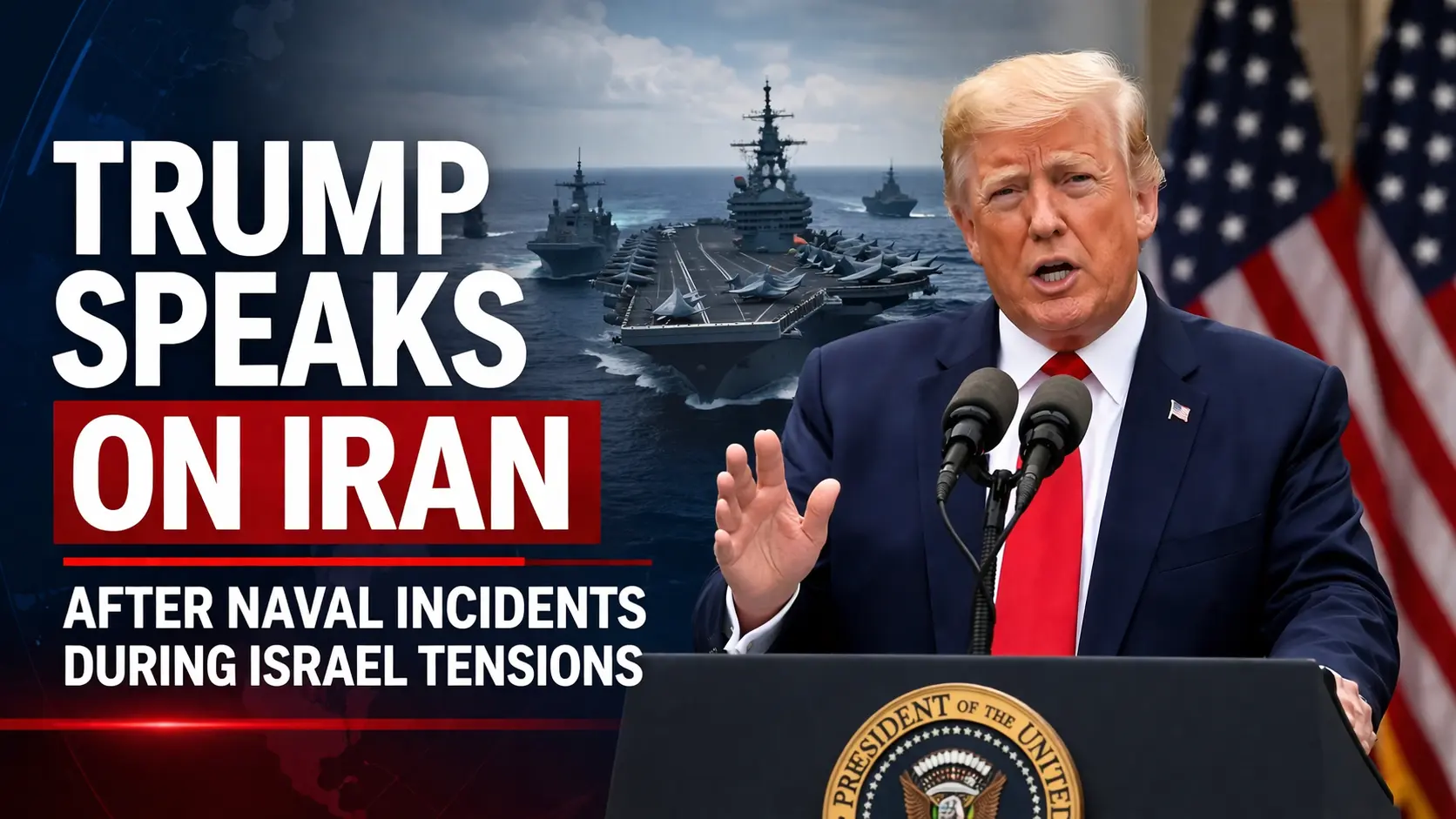 Trump speaks on Iran after naval incidents during Israel tensions