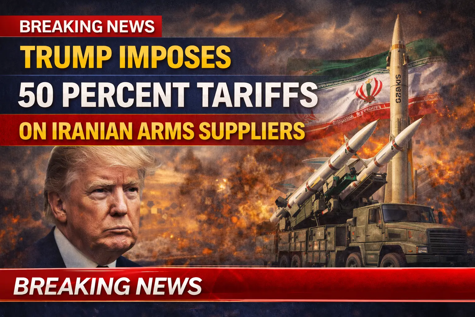 Trump Imposes 50 Percent Tariffs on Iranian Arms Suppliers