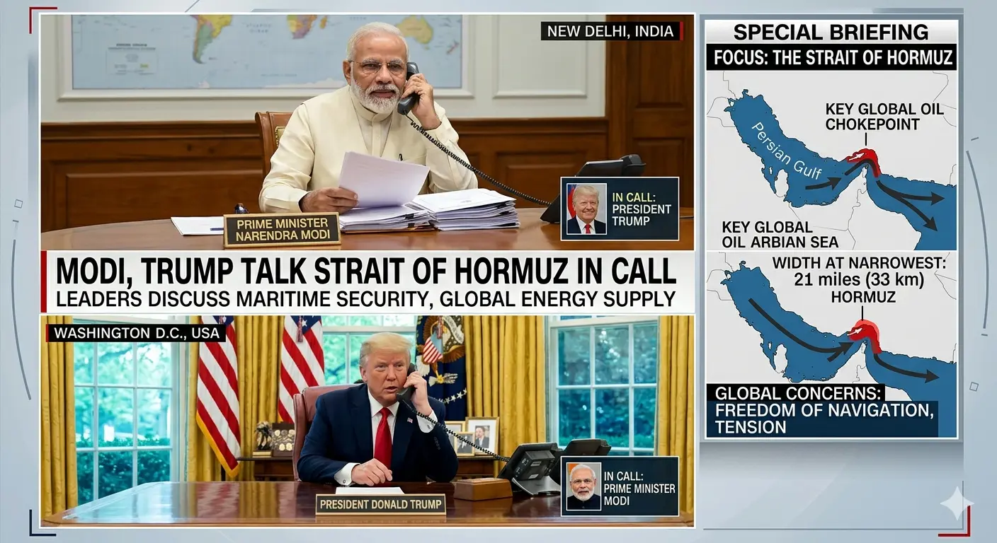 In Call, Modi and Trump talk about Strait of Hormuz.
