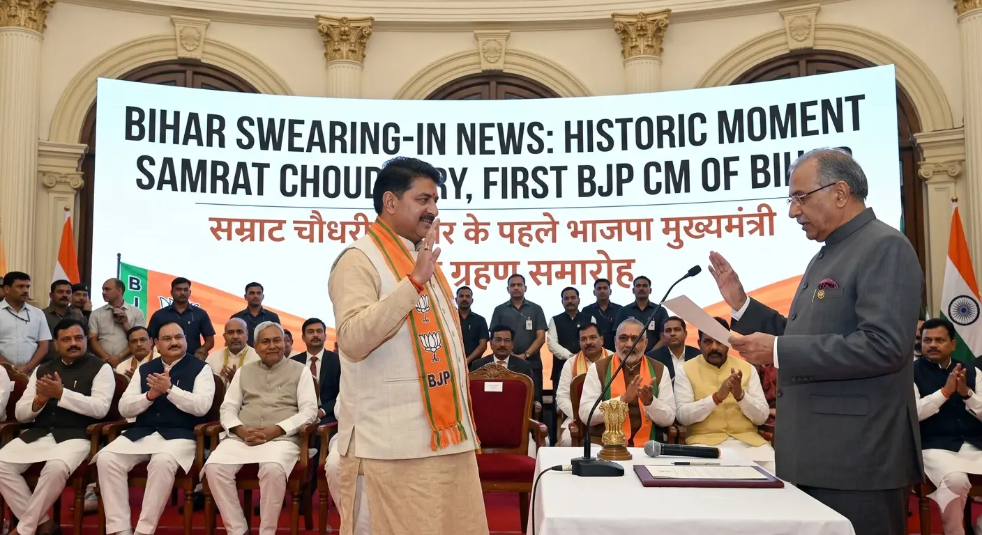 Bihar Swearing-In News: Bihar swearing in: Samrat Choudhary becomes the first BJP CM of Bihar.